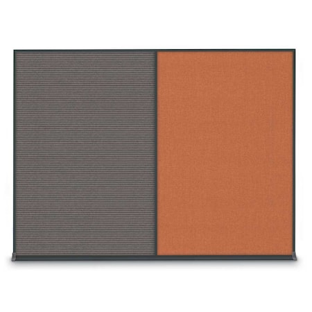 United Visual Products Double Door Radius Corkboard, 60"X36", S, UV8004-SATIN-DBURGU UV8004-SATIN-DBURGU